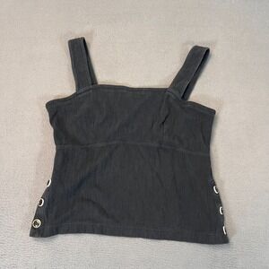 Maeve Anthropologie Callie Button Side Black Tank Top Blouse Womens Sz Medium